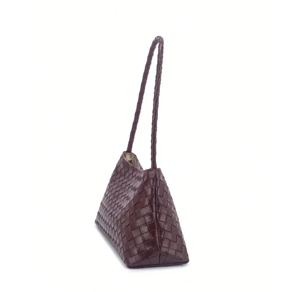 Dark Brown Woven Shoulder Bag - Picture 3 of 8